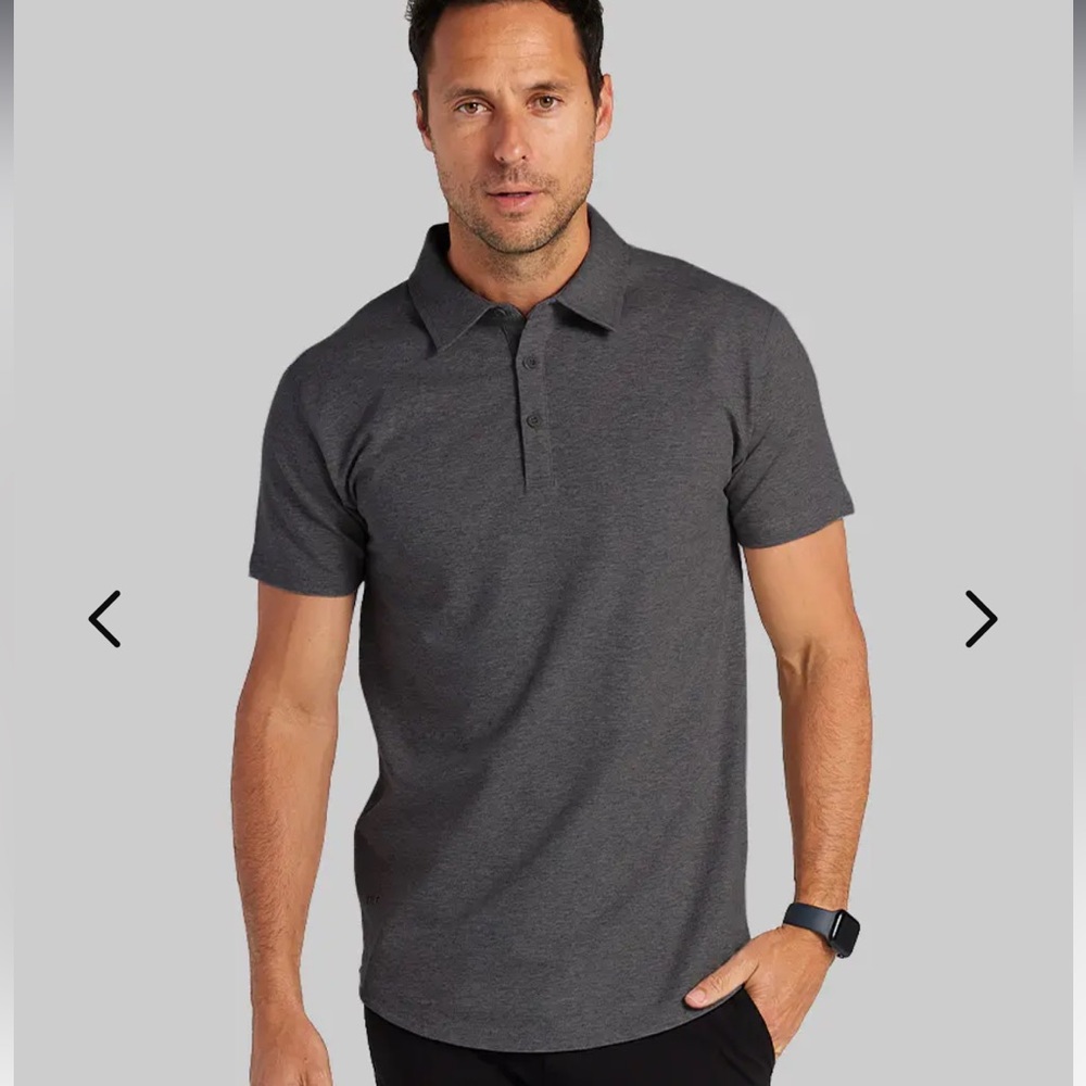 Bylt Drop Cut s/s Polo, Lux, dark heather gray, XL, NWOT, never worn